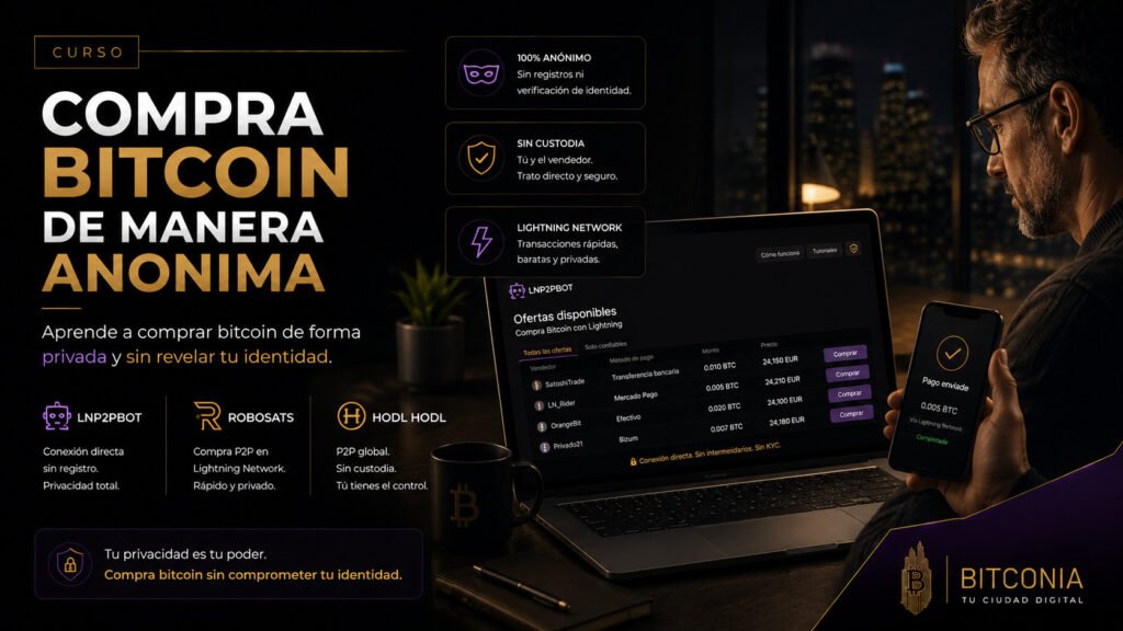 Comprar BTC de manera anónima.