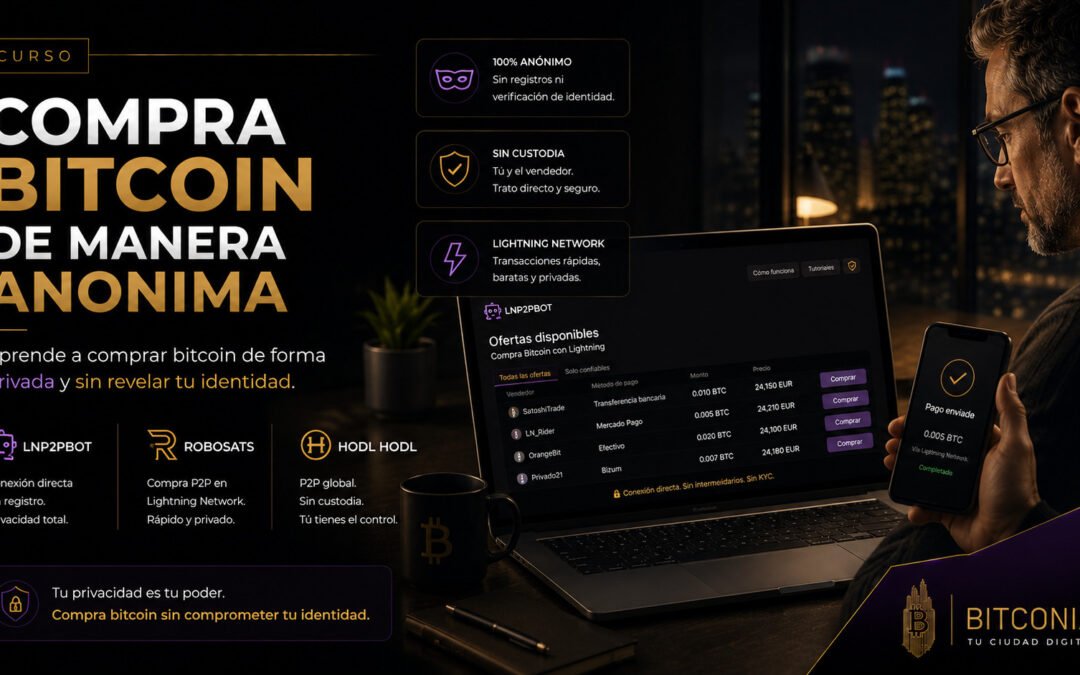 Comprar BTC de manera anónima.